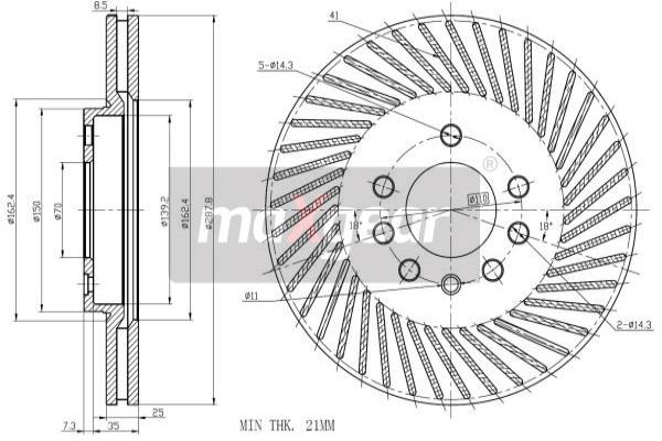 MAXGEAR 19-0737 Bremsscheibe