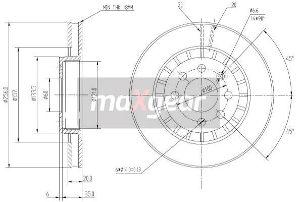 MAXGEAR 19-0741 Brzdový kotouč