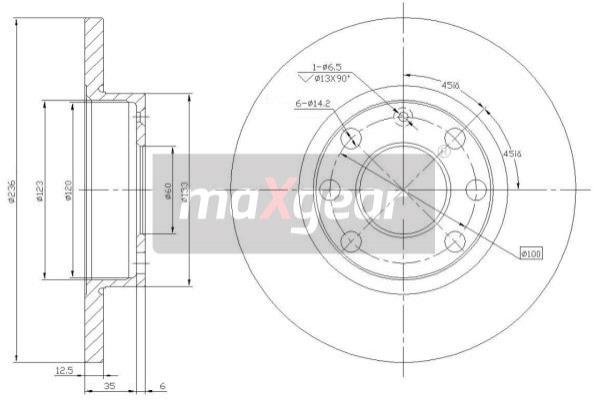 MAXGEAR 19-0744 féktárcsa