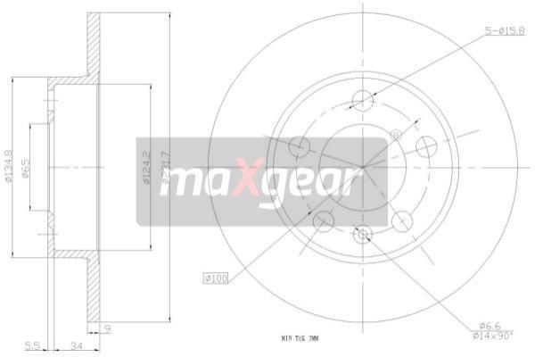 MAXGEAR 19-0749 Brzdový kotouč