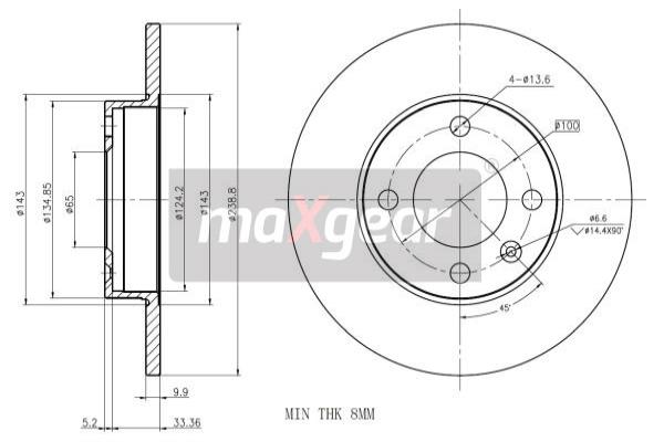 MAXGEAR 19-0759 féktárcsa