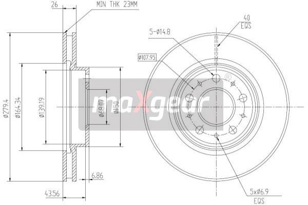 MAXGEAR 19-0761 Bremsscheibe