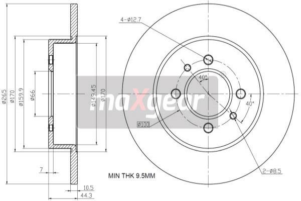 MAXGEAR 19-0764 Bremsscheibe