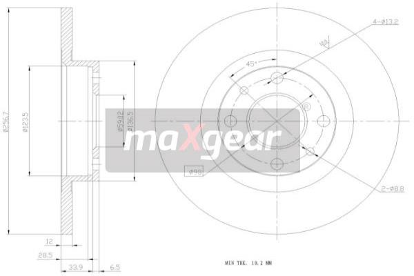 MAXGEAR 19-0768 Bremsscheibe