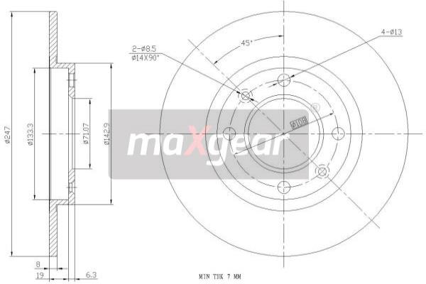 MAXGEAR 19-0769 Bremsscheibe