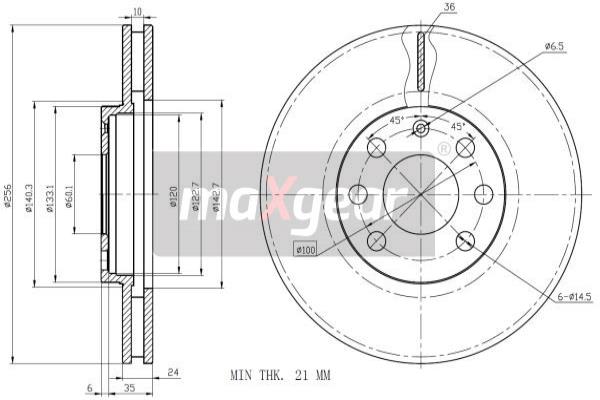 MAXGEAR 19-0772 Brzdový kotouč