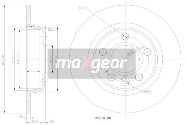 MAXGEAR 19-0776 féktárcsa