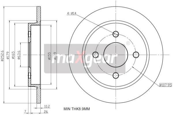 MAXGEAR 19-0781 Brzdový kotouč