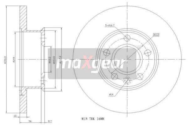 MAXGEAR 19-0784 Brzdový kotouč