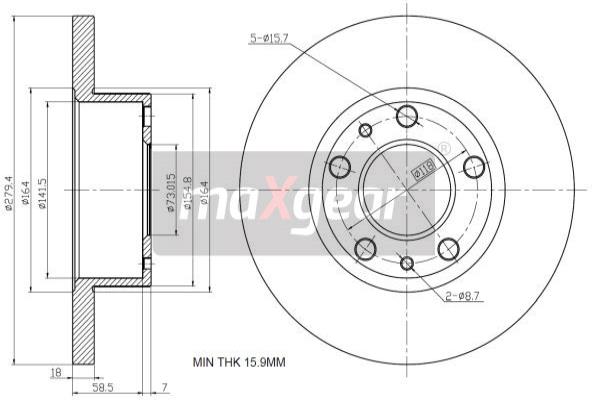 MAXGEAR 19-0785 Brzdový kotouč