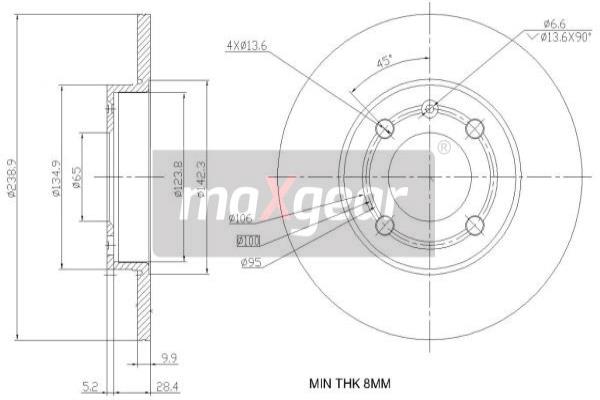 MAXGEAR 19-0786 Brzdový kotouč