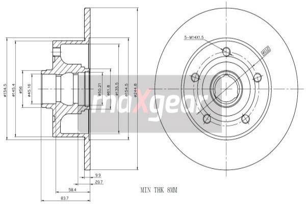 MAXGEAR 19-0787 Brzdový kotouč