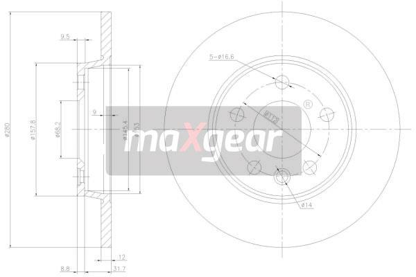 MAXGEAR 19-0789 Brzdový kotouč