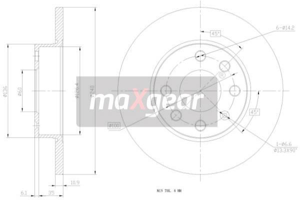 MAXGEAR 19-0795 Bremsscheibe