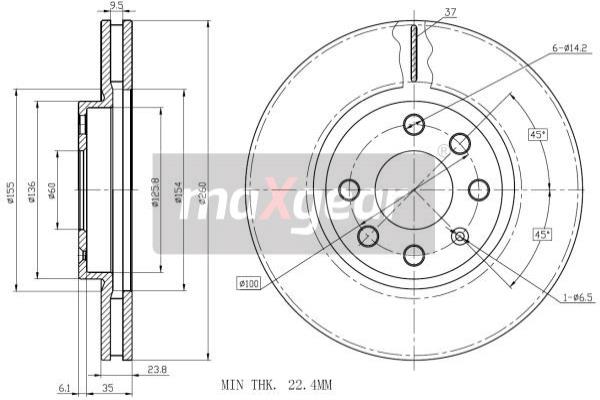 MAXGEAR 19-0808 Bremsscheibe