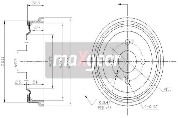 MAXGEAR 19-0825 fékdob