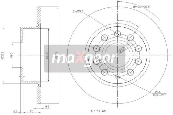 MAXGEAR 19-0839 Bremsscheibe