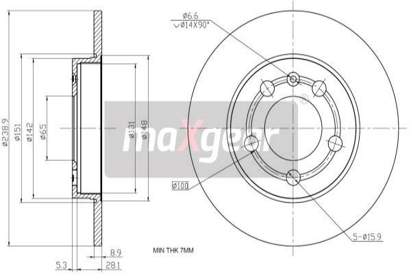 MAXGEAR 19-0840 Bremsscheibe