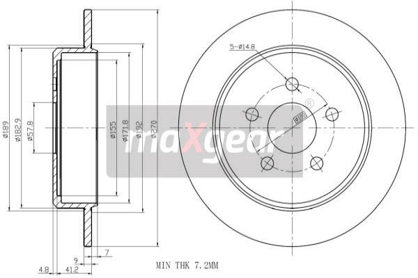 MAXGEAR 19-0914 féktárcsa