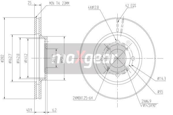 MAXGEAR 19-0924 Brzdový kotouč