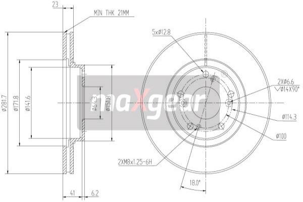 MAXGEAR 19-0925 Brzdový kotouč