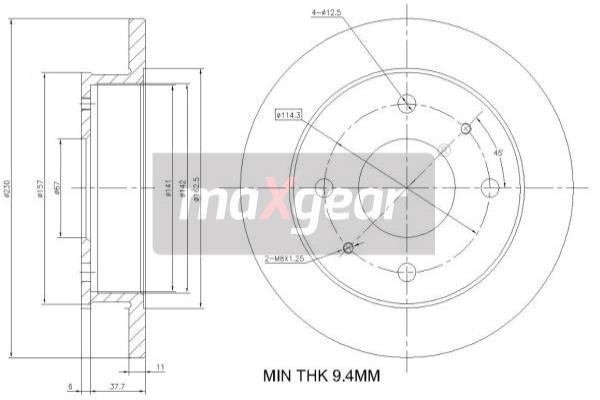 MAXGEAR 19-0932 Brzdový kotouč