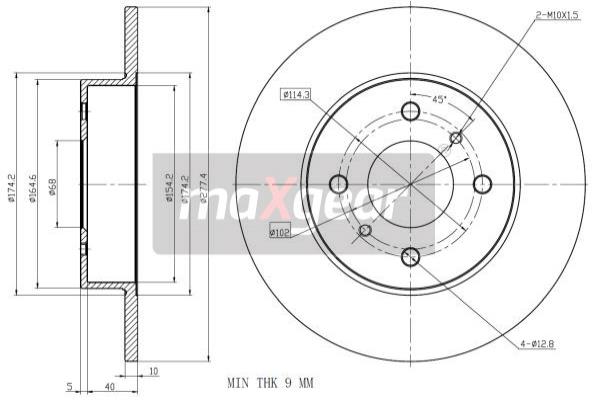 MAXGEAR 19-0959 Bremsscheibe