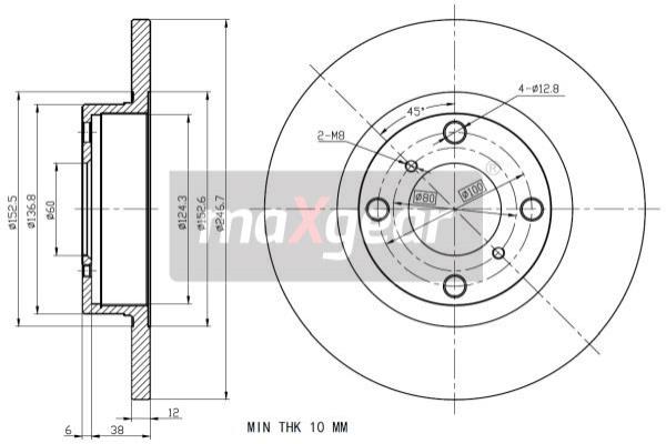 MAXGEAR 19-0961 Brzdový kotouč