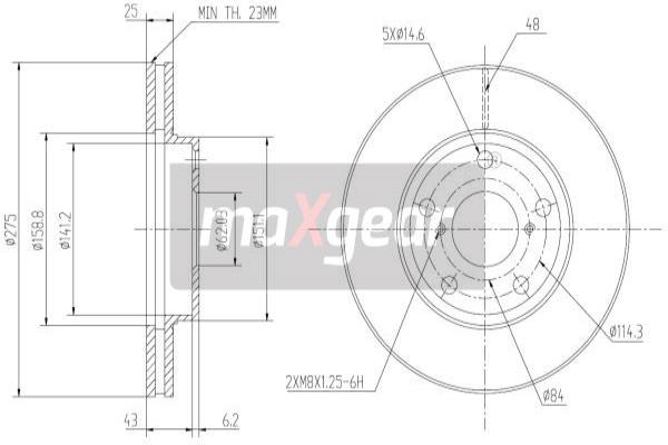 MAXGEAR 19-0973 féktárcsa