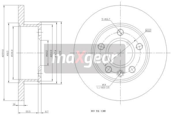 MAXGEAR 19-0983 féktárcsa