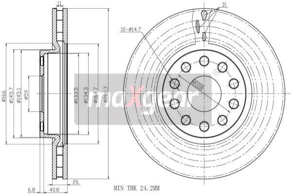 MAXGEAR 19-1002 Bremsscheibe