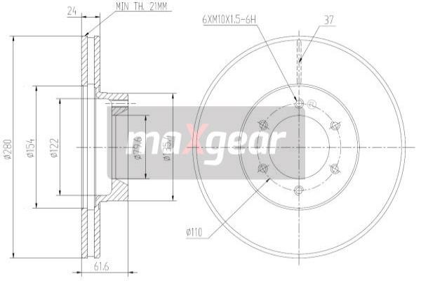 MAXGEAR 19-1005 féktárcsa