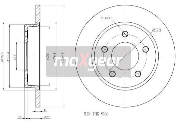 MAXGEAR 19-1011 Brzdový kotouč