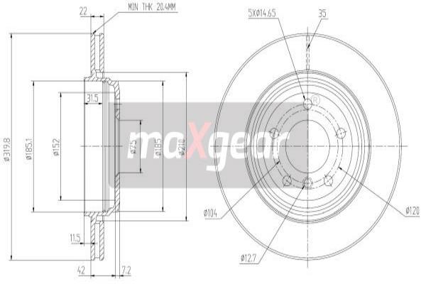 MAXGEAR 19-1017 Brzdový kotouč