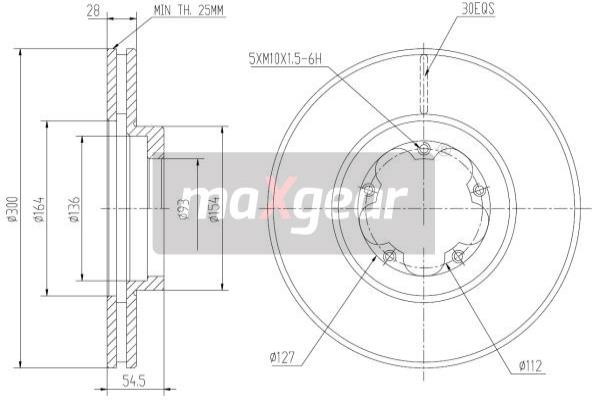 MAXGEAR 19-1047 Bremsscheibe