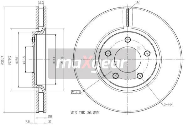 MAXGEAR 19-1054 Bremsscheibe