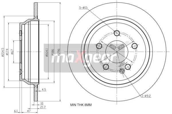 MAXGEAR 19-1056 féktárcsa