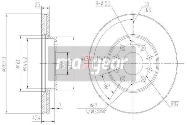 MAXGEAR 19-1059 féktárcsa