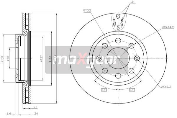 MAXGEAR 19-1063 Brzdový kotouč