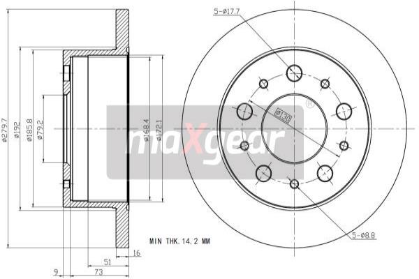 MAXGEAR 19-1066 Bremsscheibe