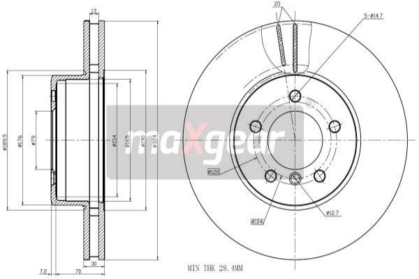 MAXGEAR 19-1069 Brzdový kotouč