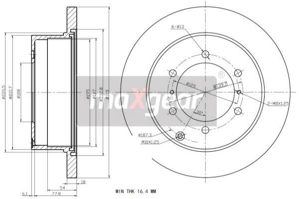 MAXGEAR 19-1174 féktárcsa