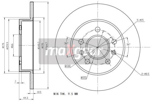 MAXGEAR 19-1184 Bremsscheibe