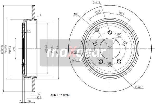 MAXGEAR 19-1215 Brzdový kotouč