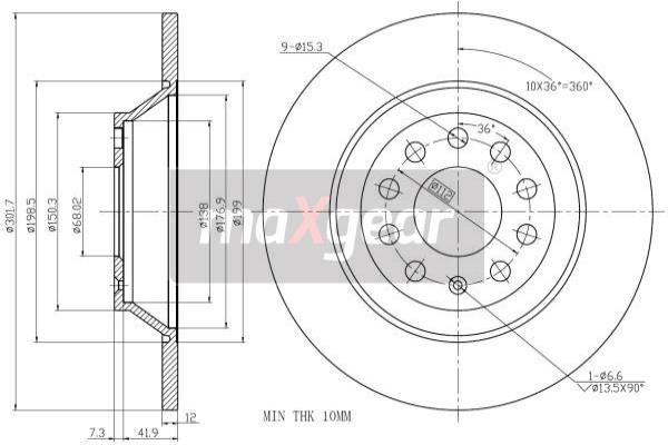 MAXGEAR 19-1228 Bremsscheibe