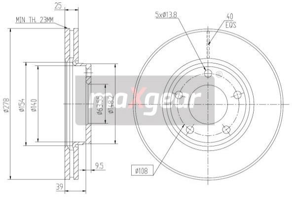 MAXGEAR 19-1266 Bremsscheibe