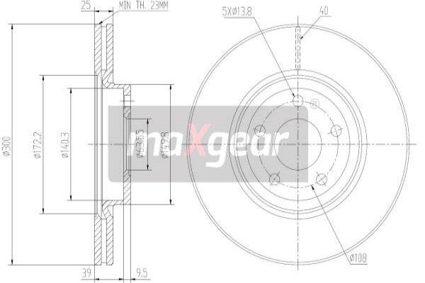 MAXGEAR 19-1267 féktárcsa