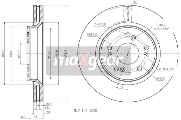 MAXGEAR 19-1284 Brzdový kotouč