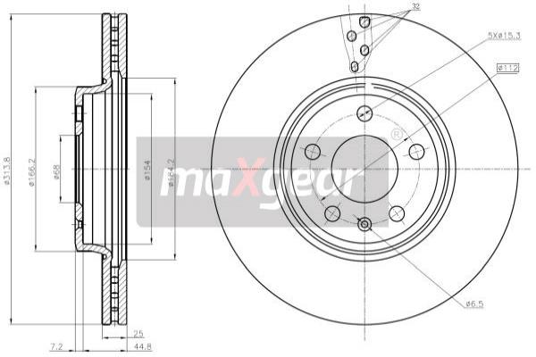 MAXGEAR 19-1287 Brzdový kotouč