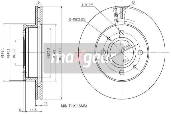 MAXGEAR 19-1302 Bremsscheibe